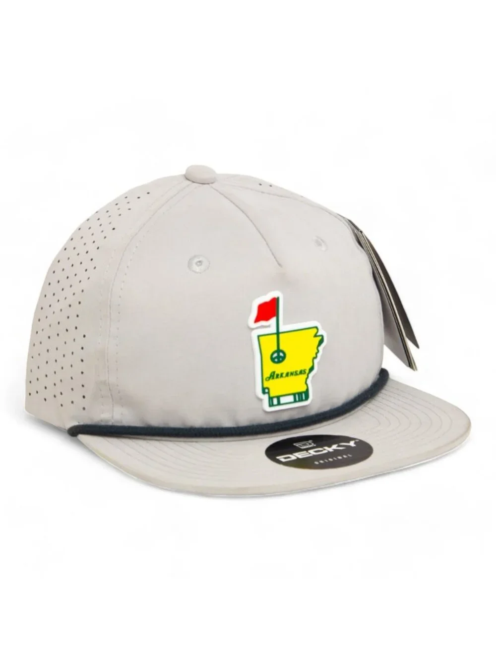 Arkansas Masters Golf 3D Perforated Rope Hat- Grey/ Charcoal